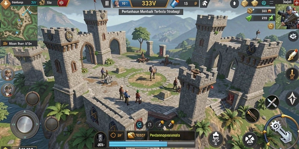 Tampilan gameplay menara yang menantang di 333V dengan grafis menarik.