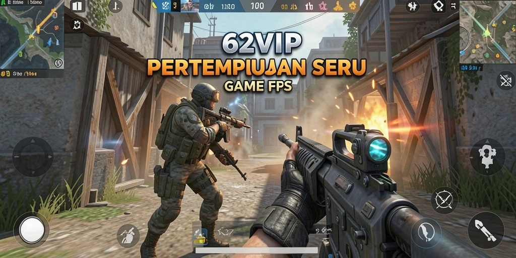 Gameplay 62VIP dengan aksi tembak-menembak yang intens.