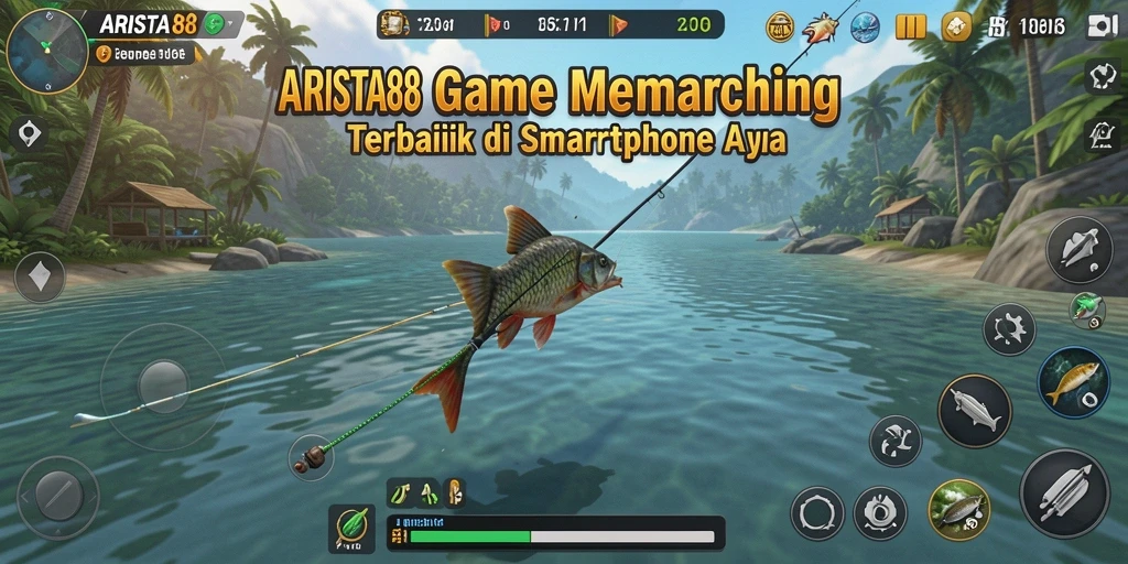 Screenshot utama ARISTA88 menunjukkan gameplay yang mendebarkan dalam memancing.