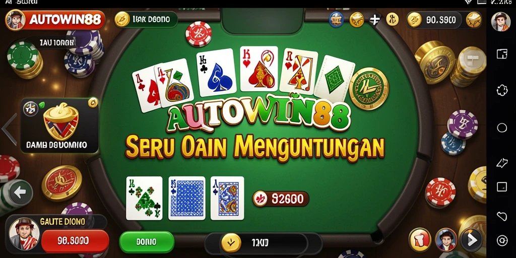Tampilan screenshot utama AUTOWIN88, menunjukkan gameplay domino yang seru.