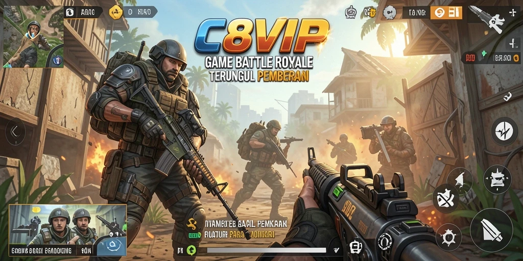 Tampilan gameplay seru dalam pertempuran di C8VIP.