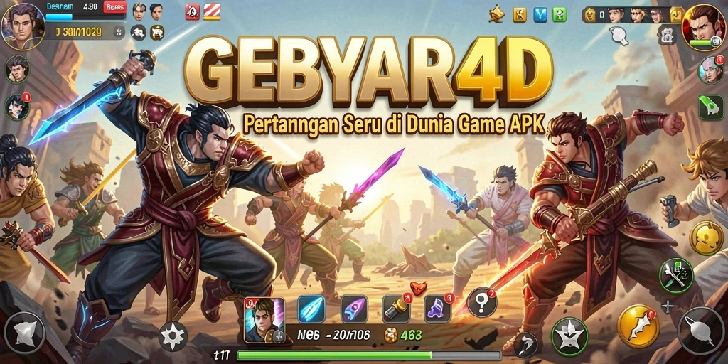 Tampilan menarik dari gameplay GEBYAR4D yang penuh aksi Fighting.