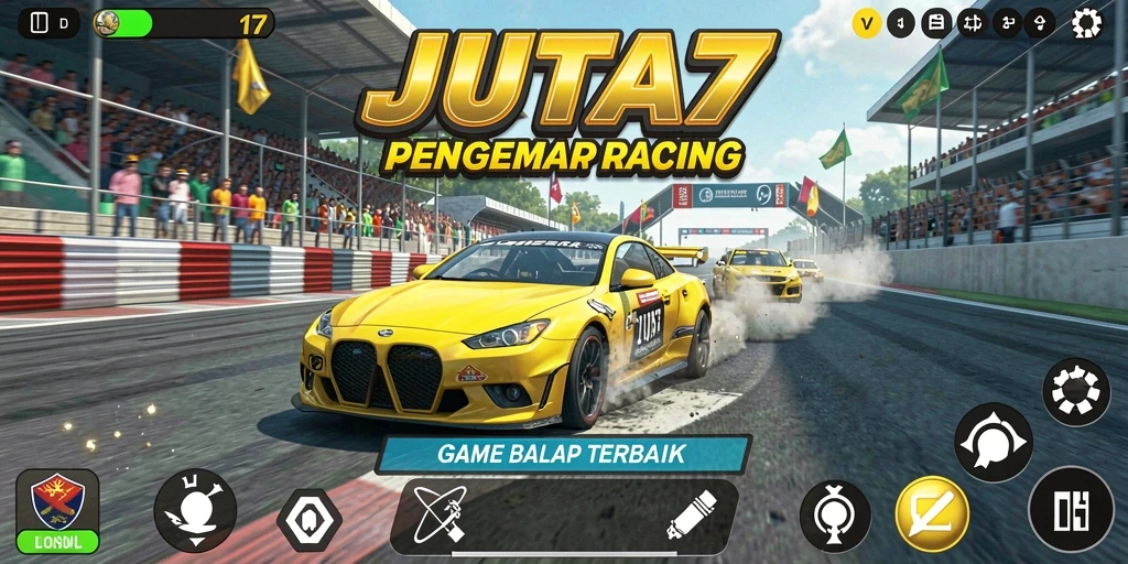 Screenshot JUTA7 menampilkan gameplay balap yang seru dan menantang.