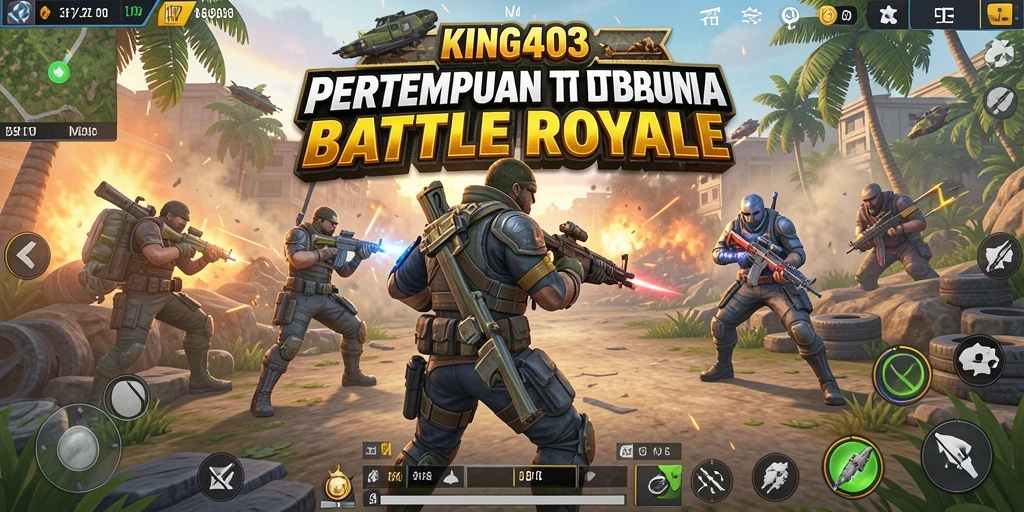 Screenshot KING403 menampilkan aksi pertempuran yang intens dan spektakuler.