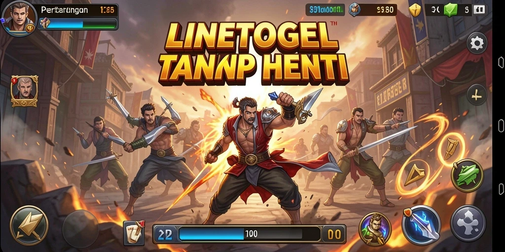 Tangkapan layar gameplay LINETOGEL yang menampilkan pertarungan seru.