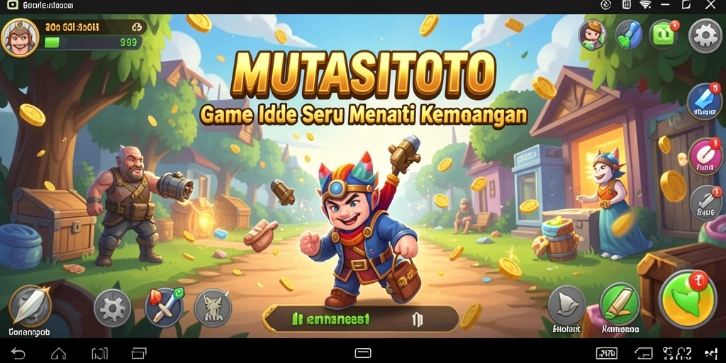 Screenshot dari gameplay MUTASITOTO yang menunjukkan momen penting dalam permainan Idle.