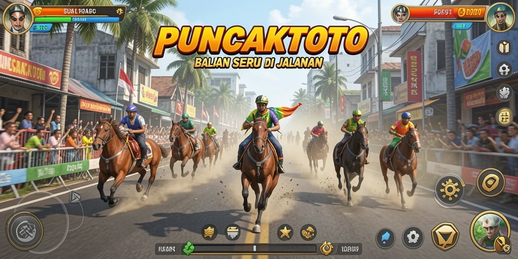 Tampilan aksi balapan mendebarkan di PUNCAKTOTO.