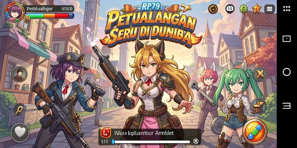 Tampilan gameplay seru di dunia anime RP79.