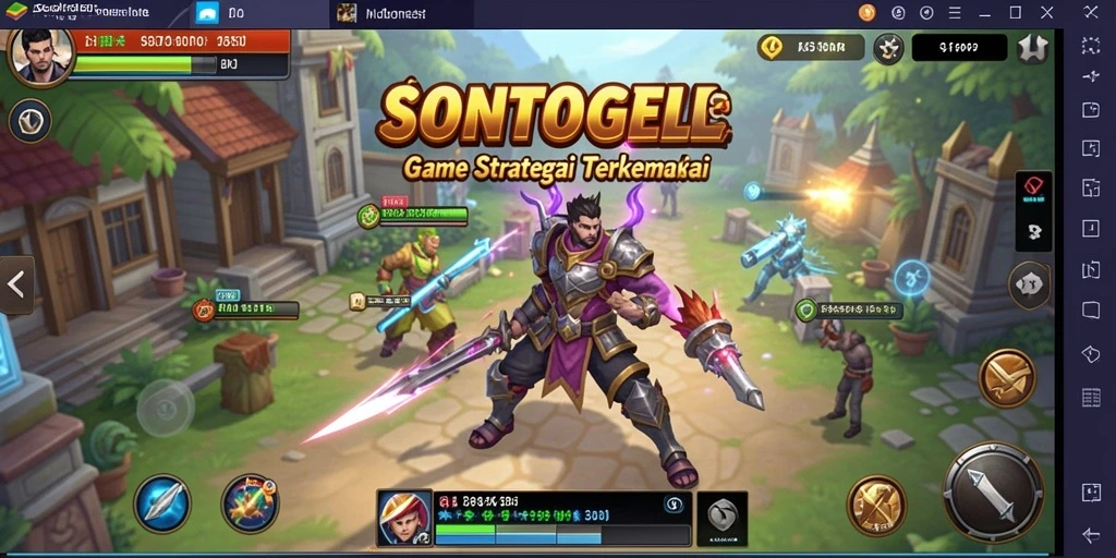 Screenshot utama SONTOGEL menampilkan gameplay strategis yang dinamis.