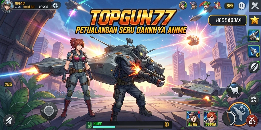 Tampilan gameplay seru dari TOPGUN77 dengan karakter Anime yang menawan.