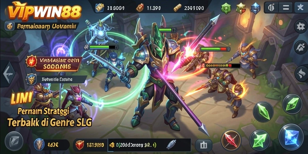Screenshot utama menampilkan aksi strategi seru dalam VIPWIN88.