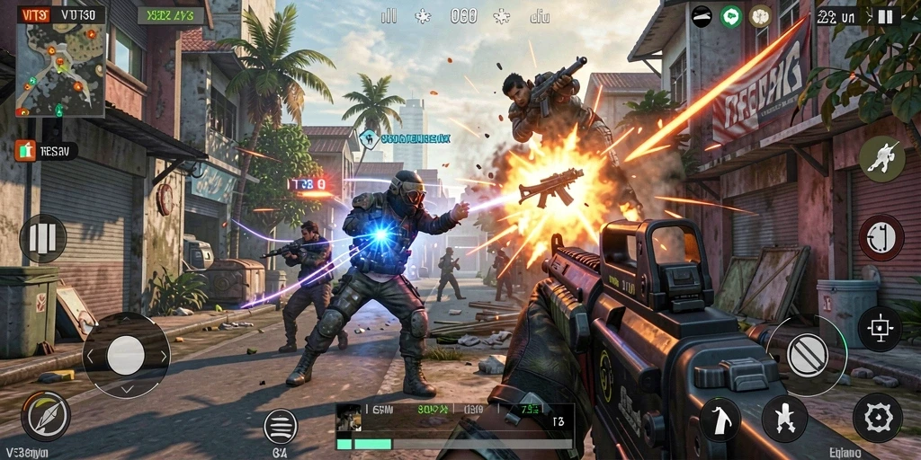 Gambaran aksi seru dalam gameplay VT38 dengan pertarungan yang mendebarkan.