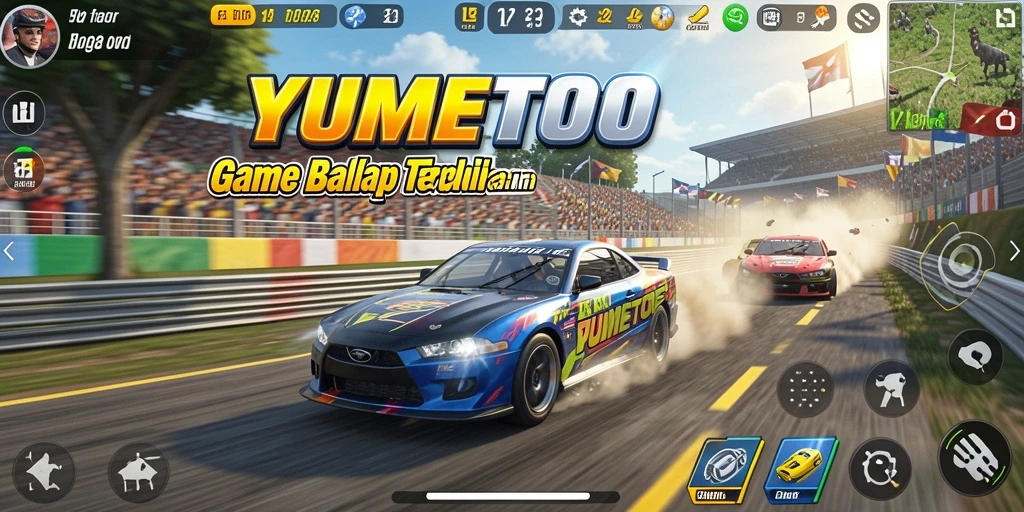 Tampilan menarik dari gameplay balap YUMETOTO.